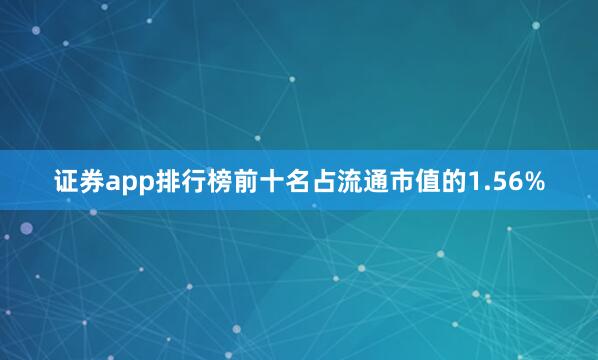 证券app排行榜前十名占流通市值的1.56%